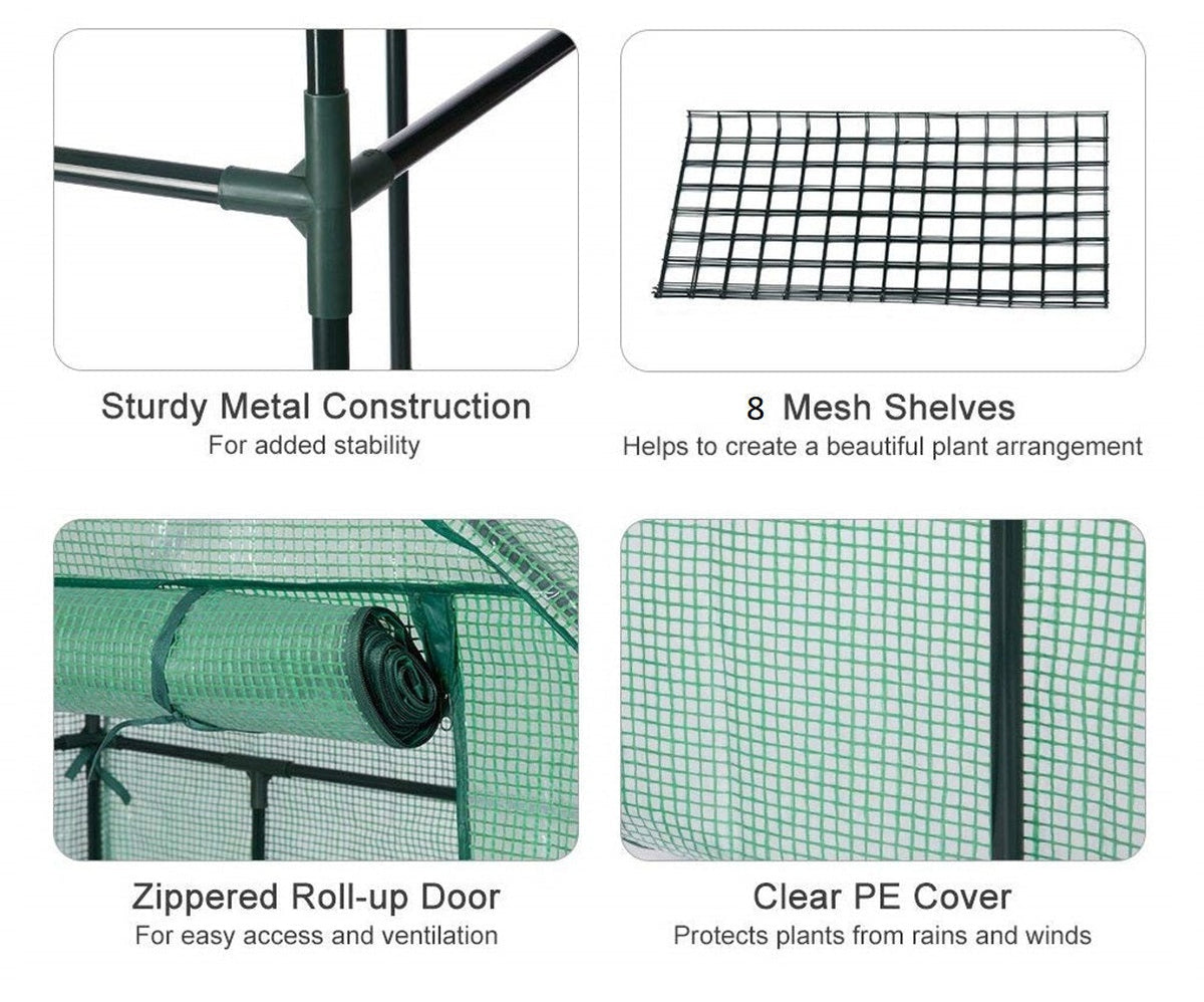 Genesis™ 5X6X4.ft Portable Walk In Greenhouse  with Heavy Duty Opaqua Cover