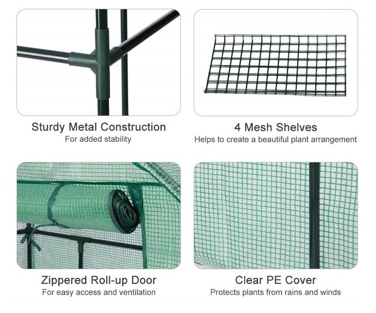 Genesis™ 5X6X4.ft Portable Walk In Greenhouse  with Heavy Duty Opaqua Cover