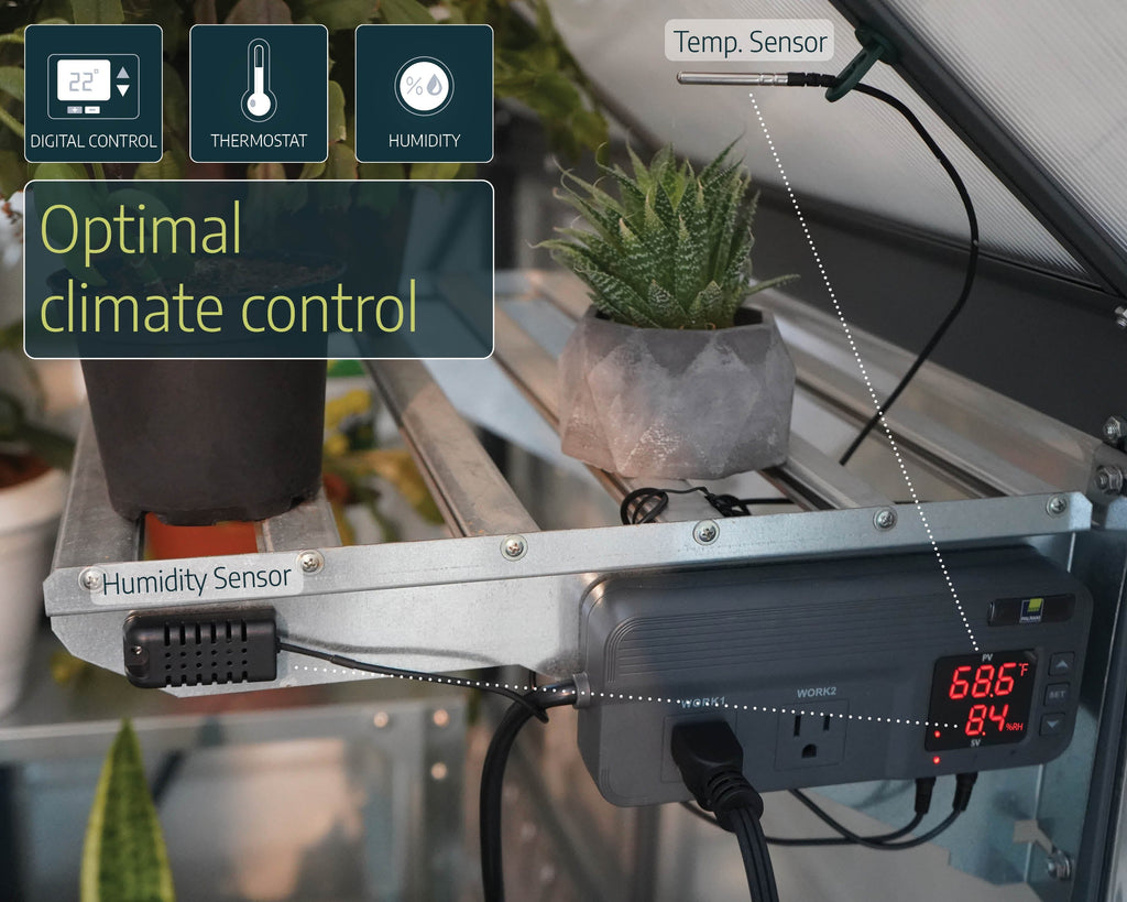 1500W/5500BTU Greenhouse Fan Heater with Digital Thermostat & Humidity Sensor