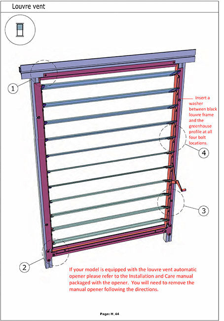 Louvre Window/Automatic Opener/Cover